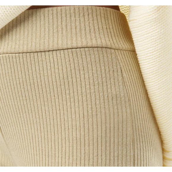 NEW WE WORE WHAT oat ribbed flare pants in oat - Picture 5 of 6